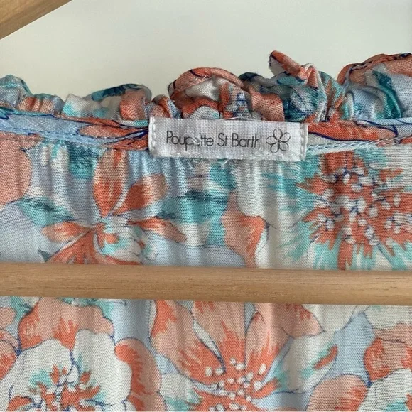 Poupette St. Barth Aqua Dalia Floral Print Triny Smocked Mini Sundress - Picture 12 of 16